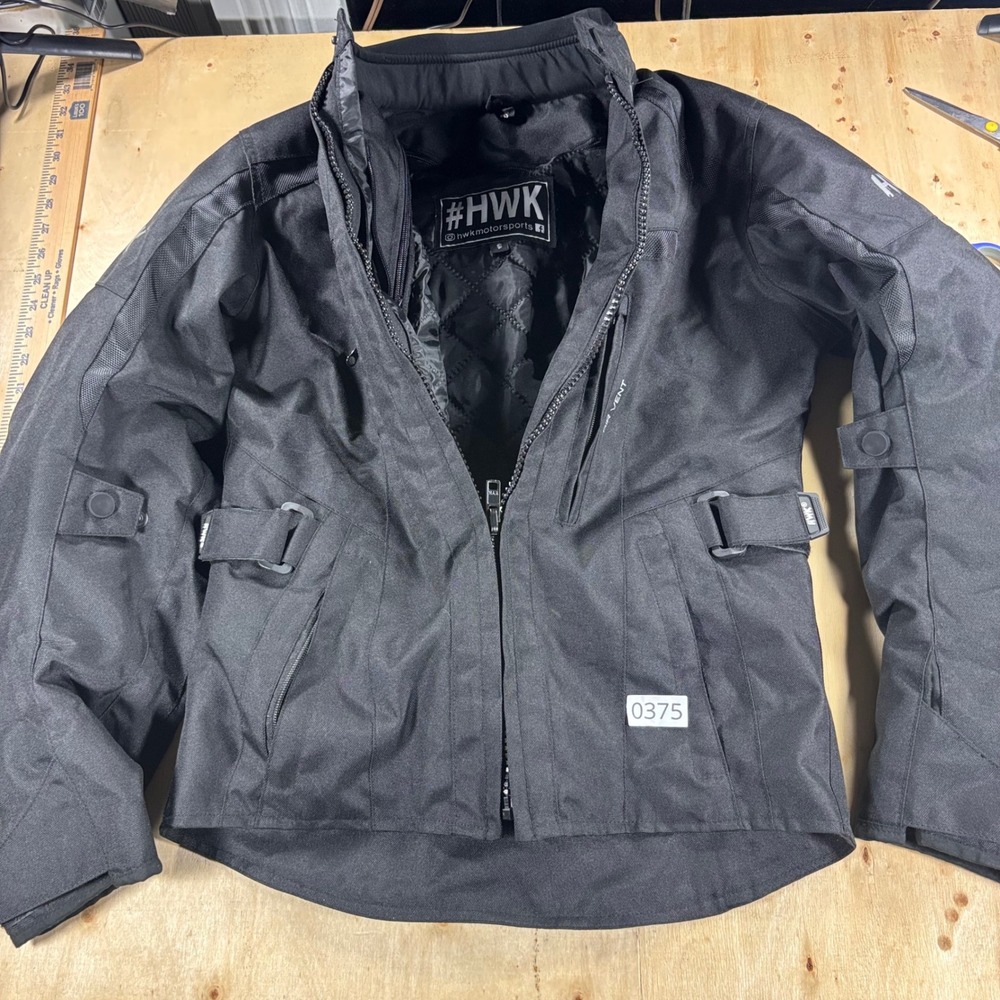 HWK Motorsports Mens S Black Textile Motorcycle Jacket CE Armor Riding Gear